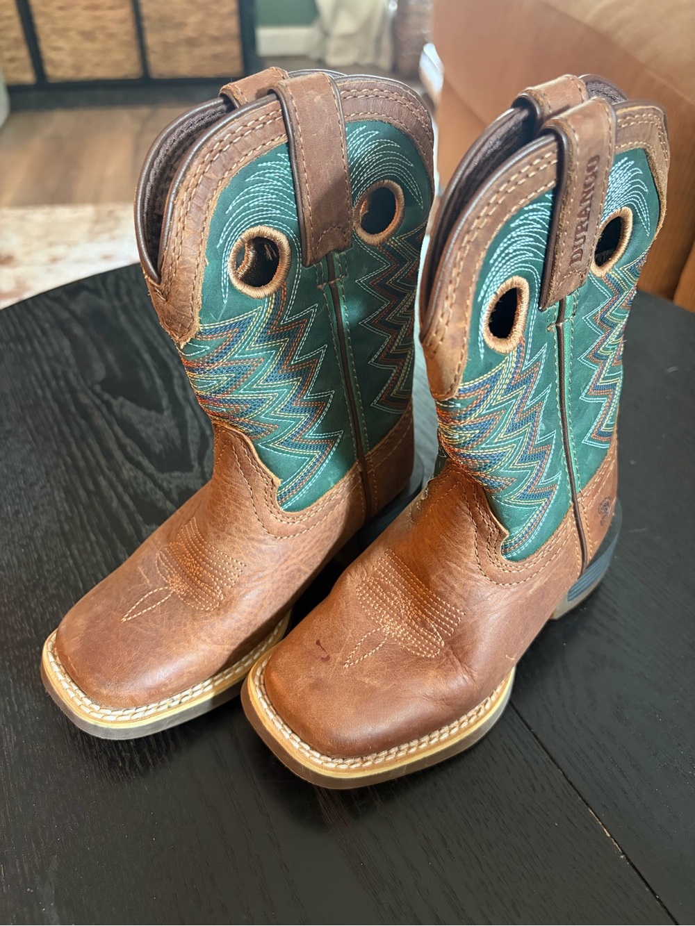 Durango Boys Brown & Teal Western Cowboy Boots